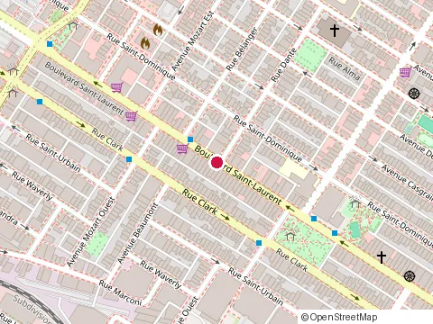 Location of Bruck Machines À Coudre Inc at 6749A boulevard Saint-Laurent, Montréal