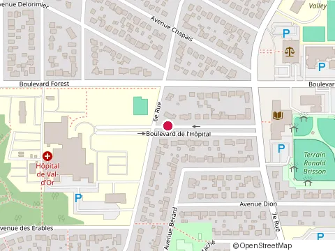 Location of Centre de Sante Vallee de l'Or at 725 6E Rue, Val-d'Or