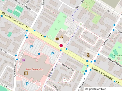 Location of Côte Saint-Luc City Hall at 5801 boulevard Cavendish, Côte Saint-Luc