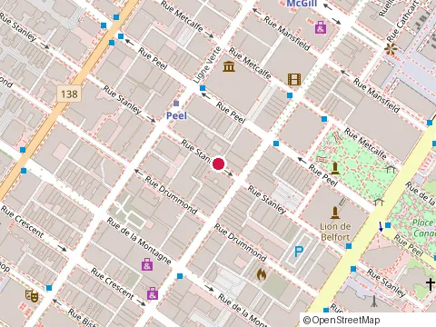 Location of Deville Dinerbar at 1425 Stanley St, Montréal