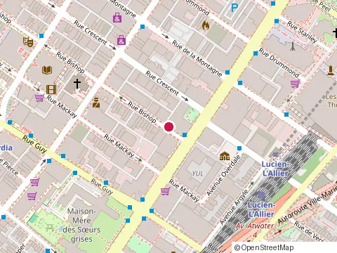 Location of Domino'S Pizza at 1215 Rue Bishop, Montréal