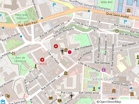 Location of le Vivoir at 77 Rue des Remparts, Québec