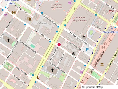 Location of Leyad at 1100 Rue de Bleury, Montréal