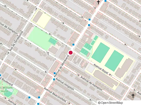 Location of Lower Canada College Glenn J. Chamandy Arena at Avenue Royal 4090, Montréal
