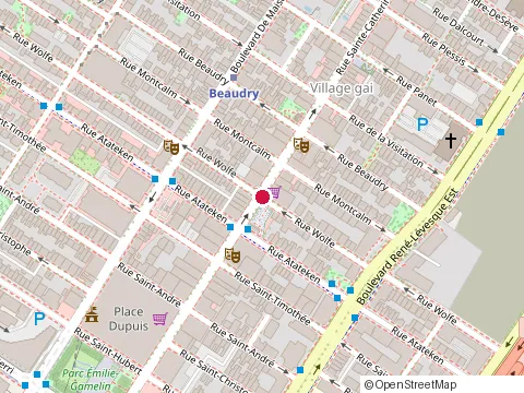 Location of Menkes Shooner Dagenais Letourneux Architectes at 1134 Rue Sainte-Catherine O Bureau 1100, Montréal