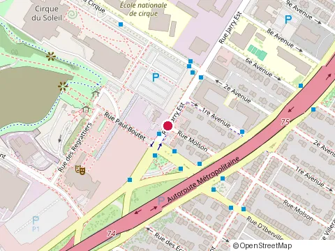 Location of Odessa Poissonnier at 4900 Rue Molson #100, Montréal