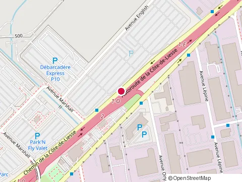 Location of Park'N Fly Airport Parking at 12155 Chemin de la Côte de Liesse, Dorval