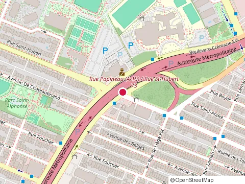 Location of Physioextra Villeray at 8560 Rue St-Hubert Bureau 210, Montréal