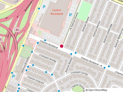 Location of Pizzéria No.900 - Rockland at 2305 Rockland Rd, Mount Royal