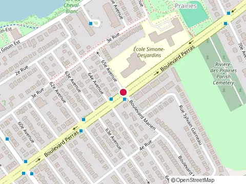 Location of Simone-Desjardins at 9955 boulevard Perras, Montréal
