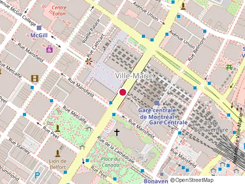 Location of Vargas Steak-Bar-Sushi at 690 René-Lévesque Blvd W, Montréal