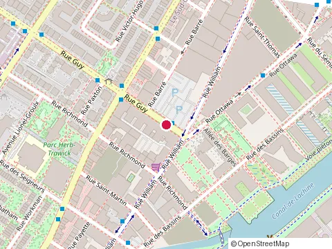 Location of Yrh Inc. at 424 Rue Guy, Montréal