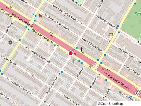 Location of Ami-Quebec at 5800 boulevard Décarie, Montréal