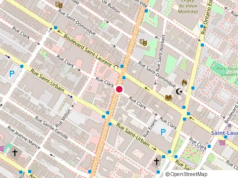 Location of B&G Realties (les Immeubles) at 2070 Rue Clark, Montréal