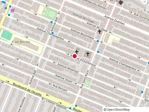 Location of Barthelemy-Vimont Annexe at 7700 avenue d'Outremont, Montréal