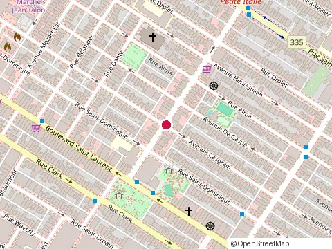 Location of Bottega at 65 Rue Saint-Zotique E, Montréal