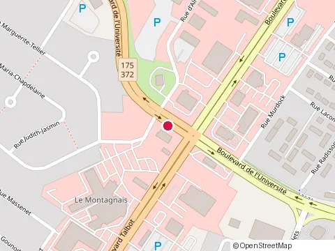 Location of Burger King at 1020 de l'Universite, Chicoutimi