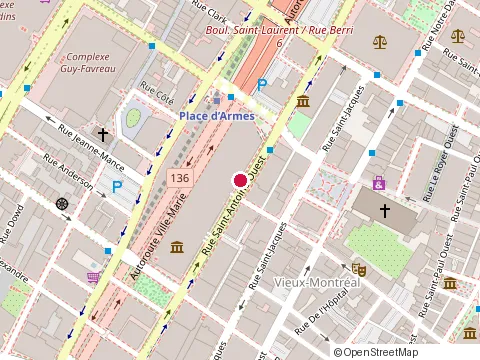 Location of Burger King at 159 Rue Saint-Antoine O, Montréal