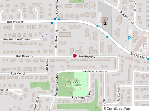 Location of Carrefour de l'Estrie at Rue Beaudry, Sherbrooke