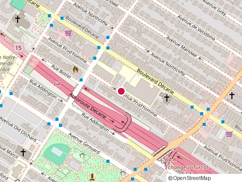 Location of Centre de Readaptation Mab-Mackay, Site Mackay at 3500 Bd Décarie, Montréal