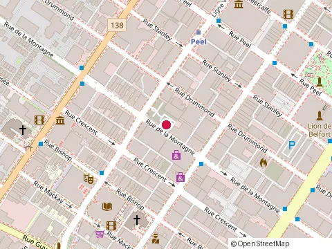 Location of Chez Georges at 1415 Rue de la Montagne, Montréal