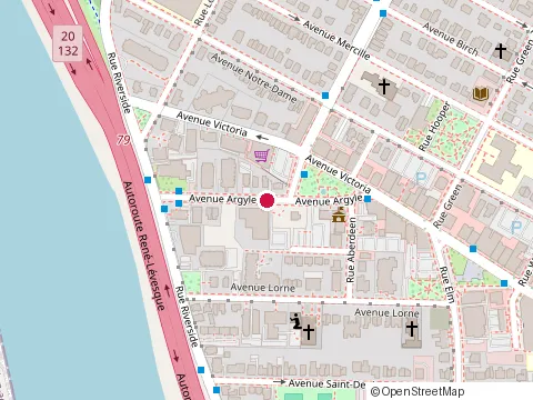 Location of Clinique Argyle at 28 avenue Argyle, Saint-Lambert