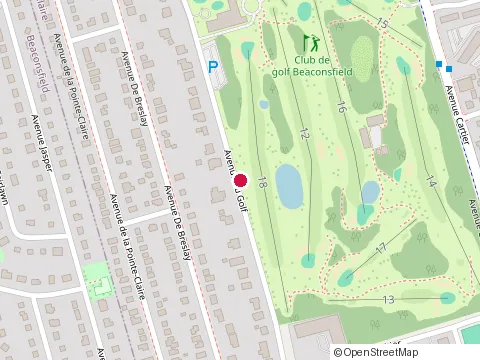 Location of Club de Golf Beaconsfield Golf Club at 49 Golf Ave, Pointe-Claire