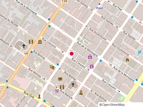 Location of Colazionne Pino at 1471 Rue Crescent, Montréal