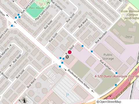 Location of College Hillel at 2190 Rue Ward, Saint-Laurent