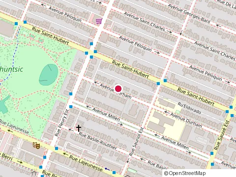 Location of Contacts Monde at 10177 avenue Durham, Montréal
