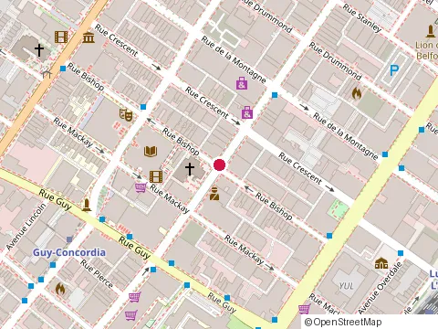 Location of Da Vinci Restaurant / Ristorante Da Vinci at 1180 Bishop St, Montréal