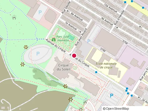 Location of École Nationale de Cirque at 8181 2E Avenue, Montréal