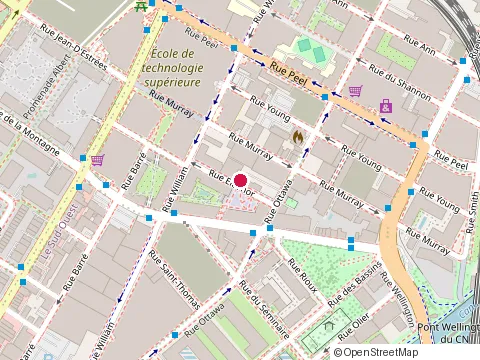 Location of Eggstatic Montreal at 100 Peel St, Montréal