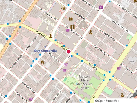 Location of Institut de Recherche Sur at 1410 Rue Guy, Montréal