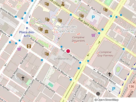 Location of Iru Izakaya - Quartier des Spectacles at 1230 Rue Jeanne-Mance, Montréal
