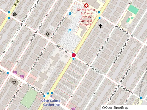 Location of Jewish Eldercare Geriatric Day Centre at 5750 Rue Lavoie, Montréal