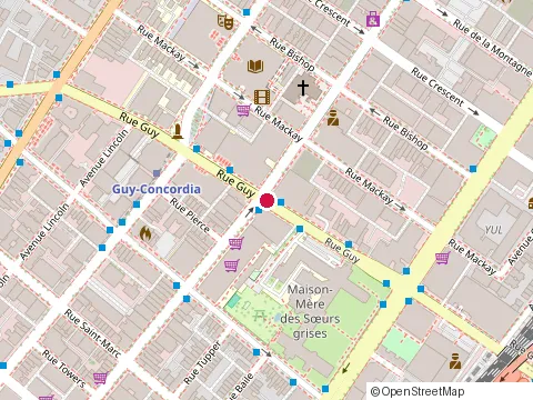 Location of Knowledgeone at 1250 Guy Street, Montréal