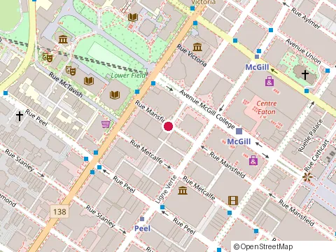 Location of le Boulevardier Restaurant at 2050 Mansfield St, Montréal