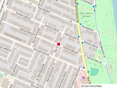 Location of le Méridien at Rue Ontario E, Montréal