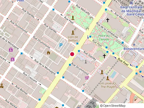 Location of le Restaurant Crossbar at 1390 René-Lévesque Blvd W, Montréal