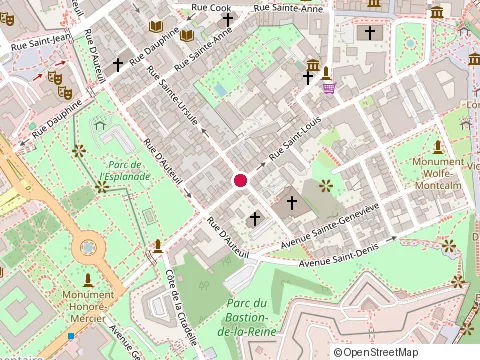 Location of le Saint-Amour at 48 Rue Sainte-Ursule, Québec