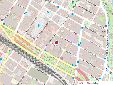 Location of le Serpent at 257 Rue Prince, Montréal