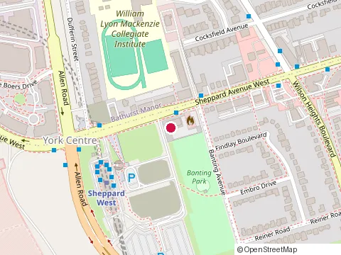 Location of Canadian Tire at 1019 Sheppard Avenue East, Toronto