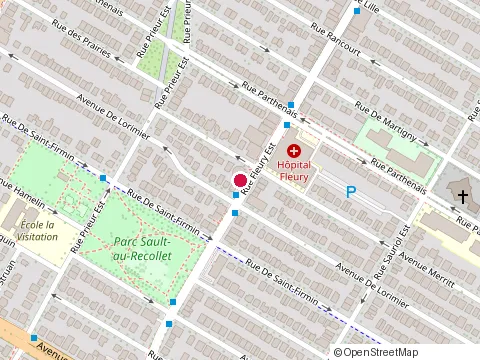 Location of Manoir Fleury at 2145 Rue Fleury E, Montréal
