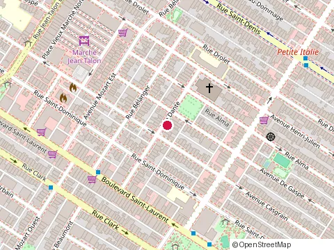 Location of Miss Napoletana at 174 Rue Dante, Montréal