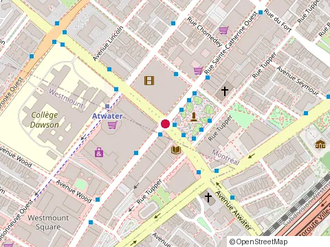 Location of Muffin Plus at 1500 Atwater Place Alexis Nihon, Westmount
