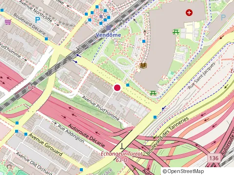 Location of Muhc Cedars Breast Clinic at 1001 boulevard Décarie, Montréal