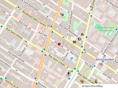 Location of Myriade Appartements at 1445 Rue Clark, Montréal