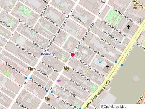 Location of Notre-Boeuf-de-Grâce at 1302 St Catherine St E, Montréal