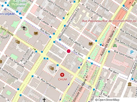 Location of Parma Café at 505 Rue de la Gauchetière O, Montréal